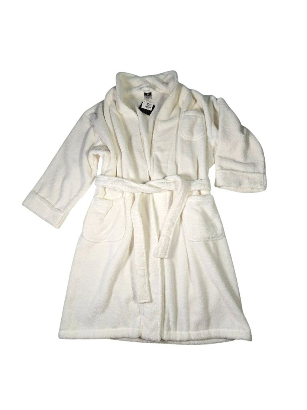 Hotel Collection NWT Long Cotton Robe Thick Heavy Terry w/ Belt Size L White